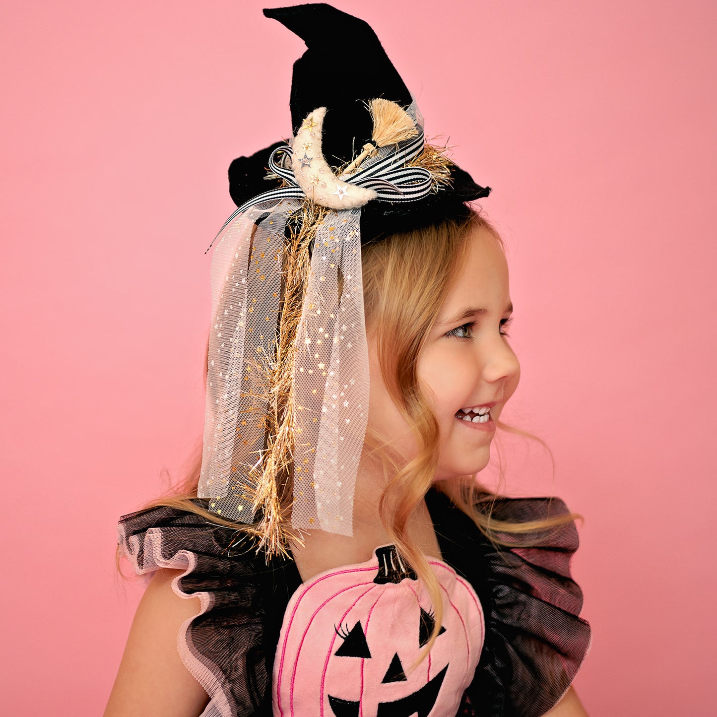 Black Minifee Witch Hat with Broom