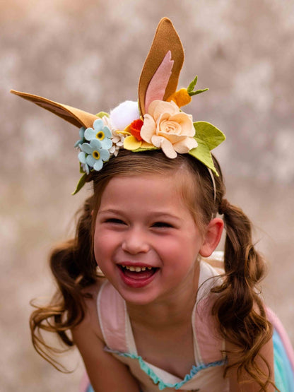 Brown Bunny Ears Floral Crown