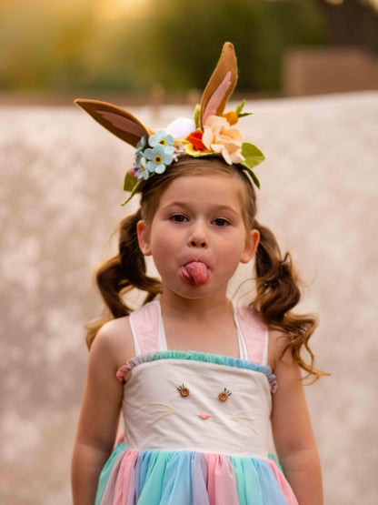 Brown Bunny Ears Floral Crown