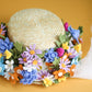 Floral Vintage Boater Straw Hat