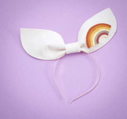 Muted Rainbow Fascinator Bow