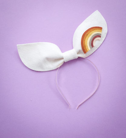 Muted Rainbow Fascinator Bow