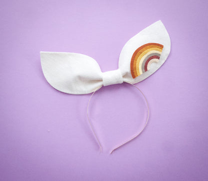 Muted Rainbow Fascinator Bow