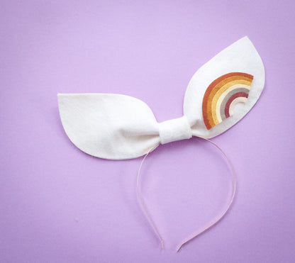 Muted Rainbow Fascinator Bow