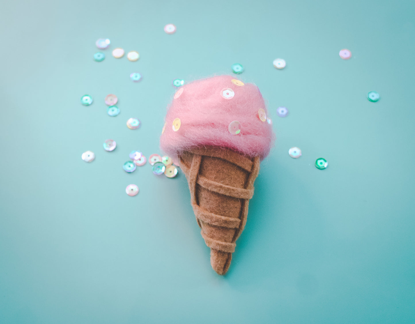 Summer Treats Pink Ice Cream Cone Clip