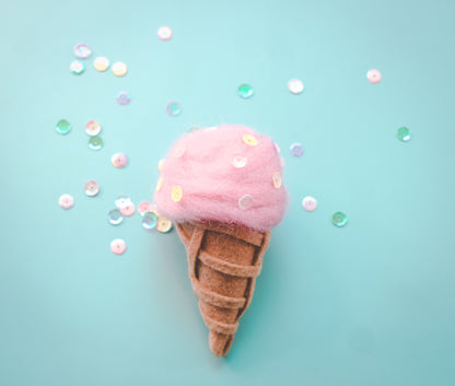 Summer Treats Pink Ice Cream Cone Clip