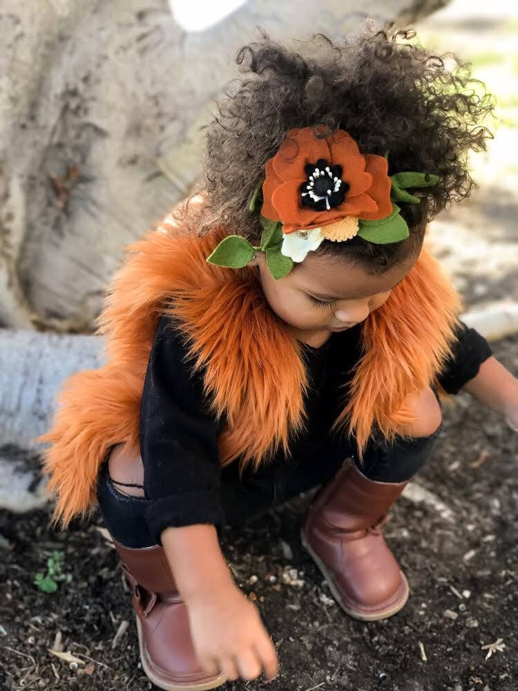 Fall-ing In Love  Collection /Anemones Single Crown/Felt Flower/feltcrowns/birthday/headbands/boho crowns/fall/ floral crowns/felt
