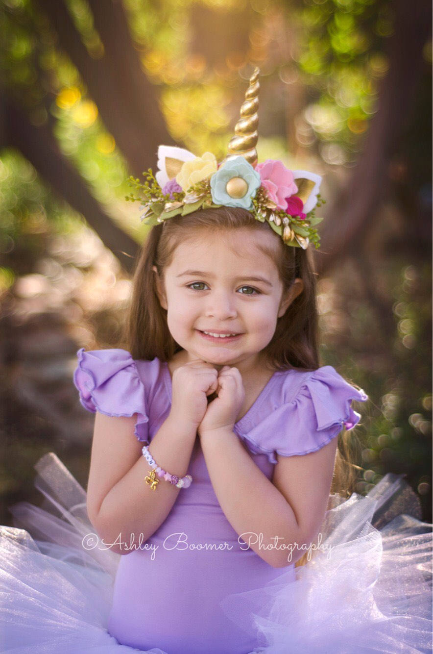 Unicorn Crown/fantasy/whimsical/birthday/gifts/fantasia/felt flowers/felt Unicorns