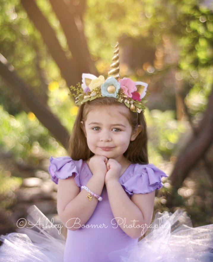 Unicorn Crown/fantasy/whimsical/birthday/gifts/fantasia/felt flowers/felt Unicorns