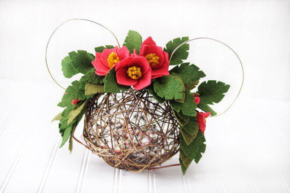 Mouse Ears inspired Mommy & Me set/felt flowers/flower/floral/island/tropical/floral headband