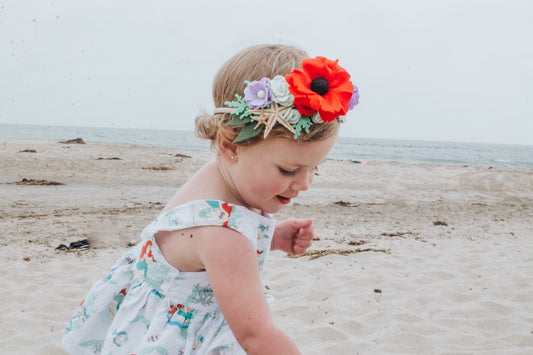 Princess Inspired Crowns Ariel inspired/feltflower/feltcrowns/flowercrowns/littlemermaid/mermaidparty/headband/mermaids