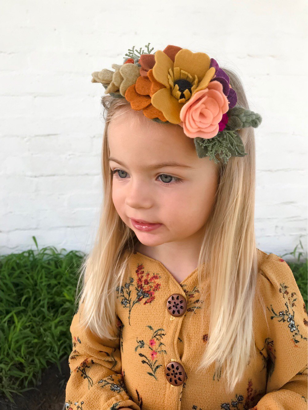 Slring crown  /felt/felt flower/ feltheadband/feltflower/feltaccesories/Fall/photoProps/newborn/kids/hair