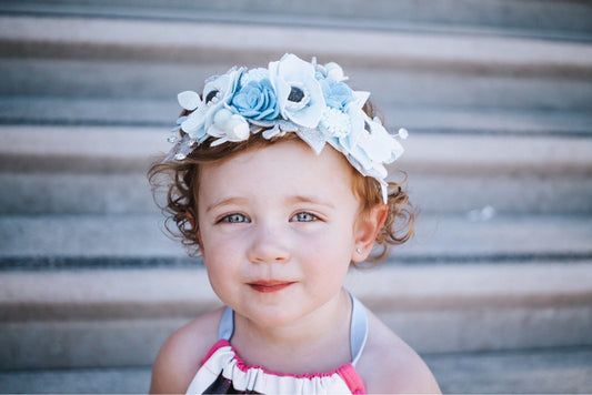 Ice princess crown/felt/felt flowers/princess/cinderella inspired/birthday/party/princesas/cenicienta