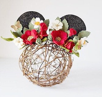 Inspired Mouse Ears Clips/fantasy/feltflowers/mouseears/birthday party/playroom/cosplay/costume/earcrowns