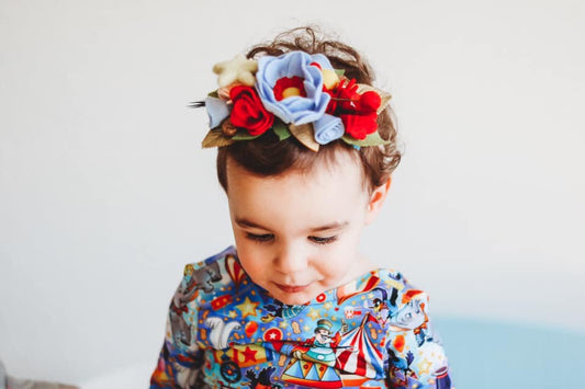 Dumbo inspired crown|felt flowers|felt crowns|floral crowns|dumbo|birthday party|celebration