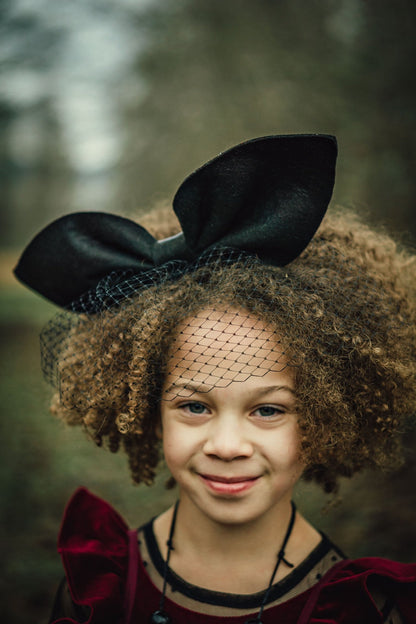 Black Bow Fascinator