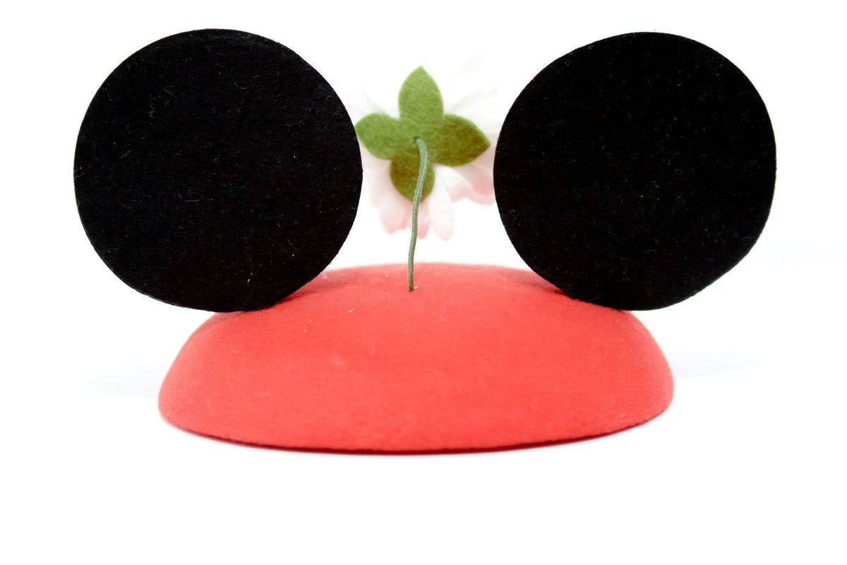 Vintage Mouse Ears Party Hat|fascinator|artdecohats|tea party hats|pillboxhats|feltflowers|felthats