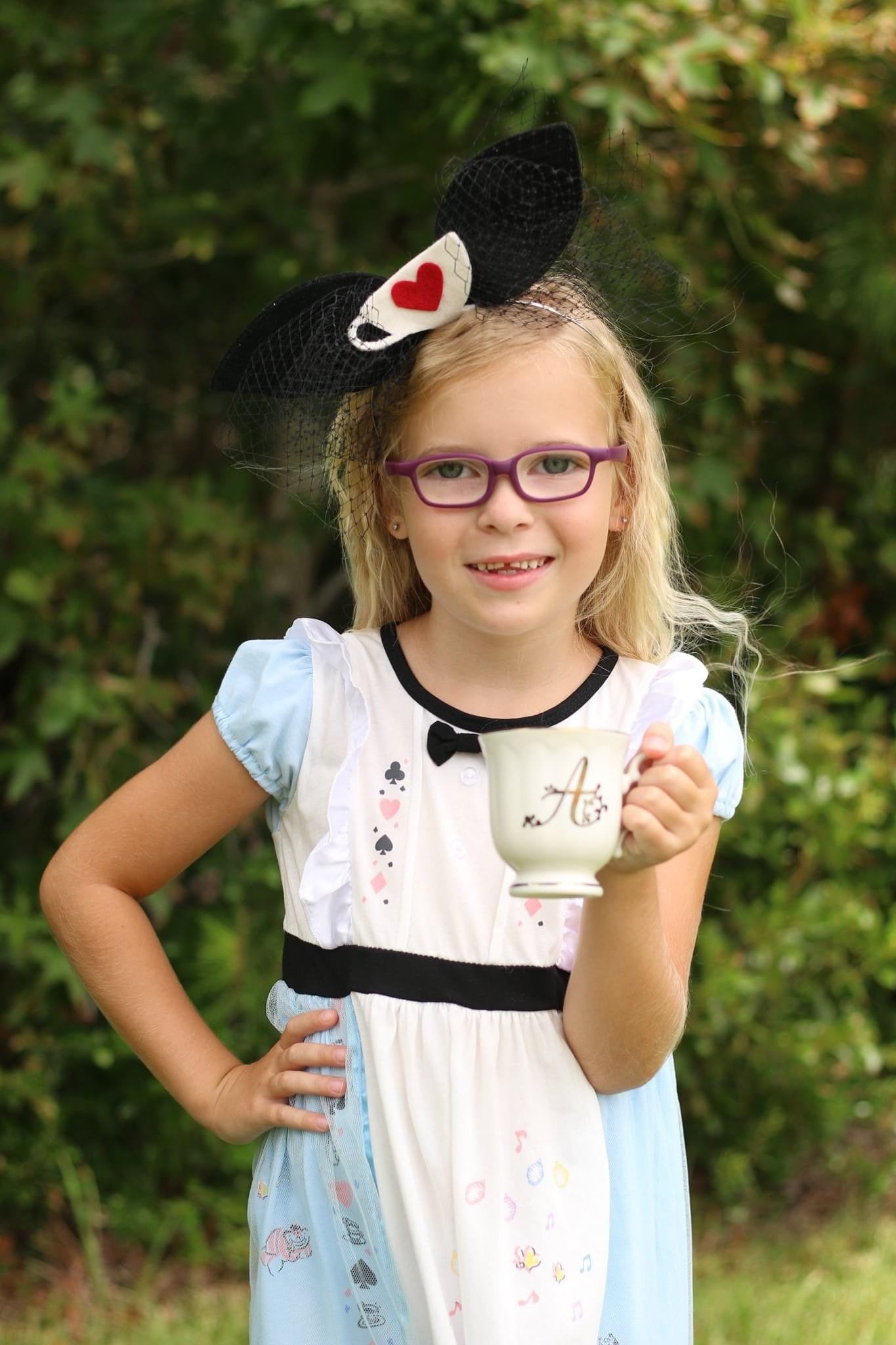 Tea Cup Bow |Alice in Wonderland| Felt Bow| FeltFlowers |