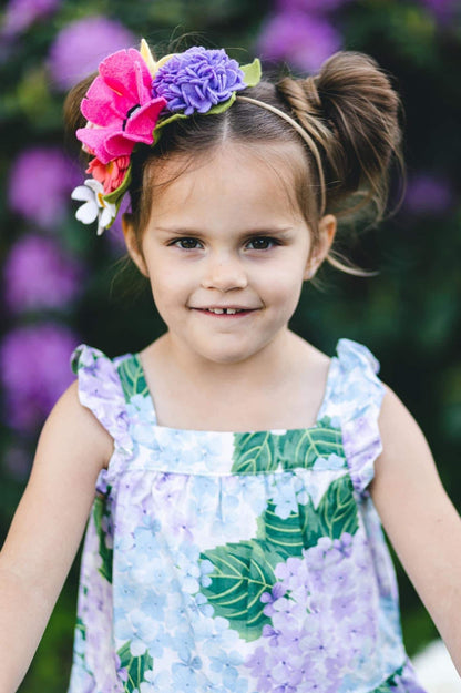 Felt Hydrangea Side Cluster || Felt flower headband || Hydrangea headband || Spring felt flowers