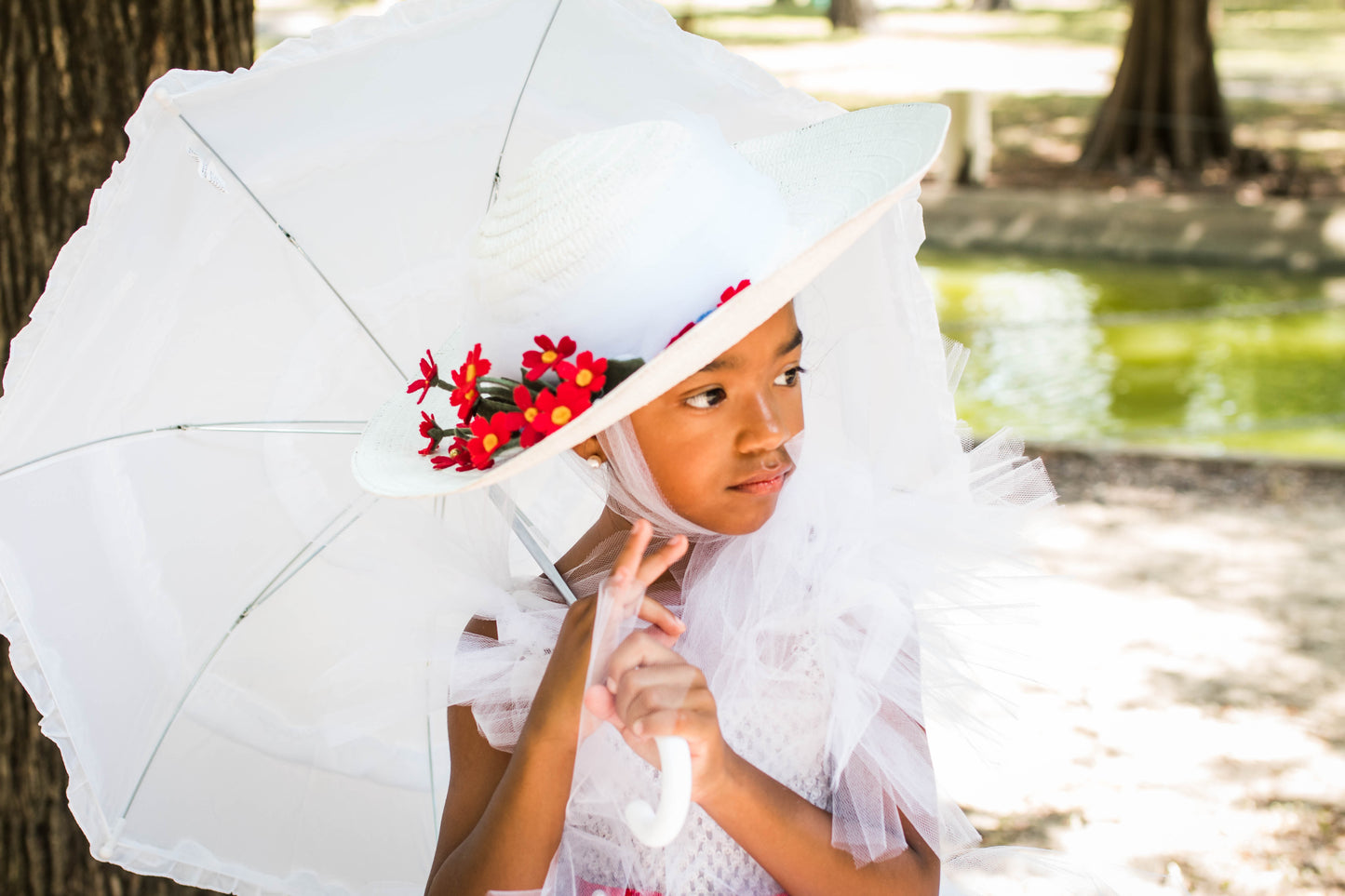 Mary Poppins Inspired  White Hat