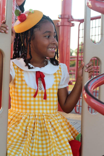 Back to School Mustard Side Hat  Topper