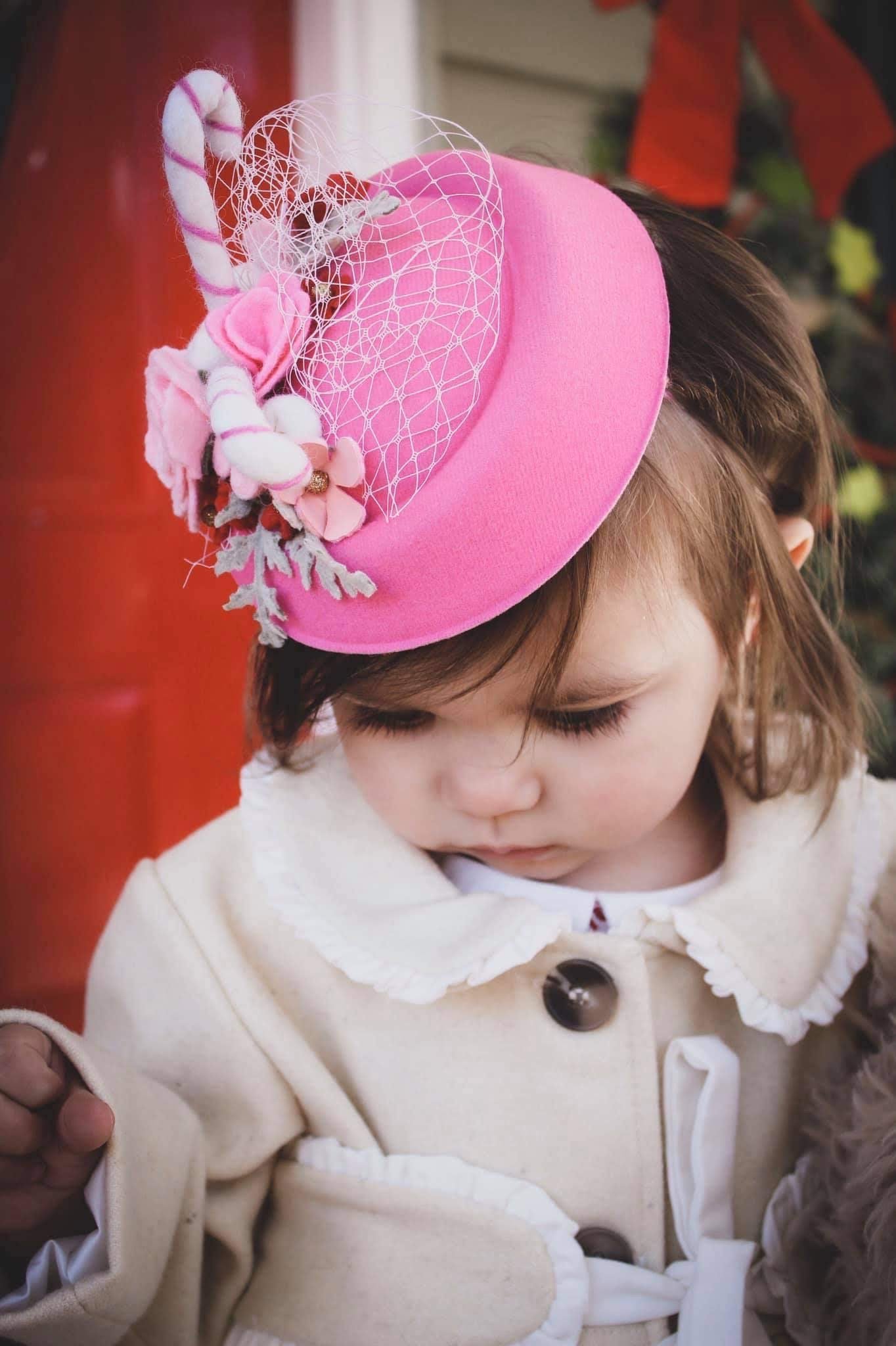 Candy Cane Pillbox Hat