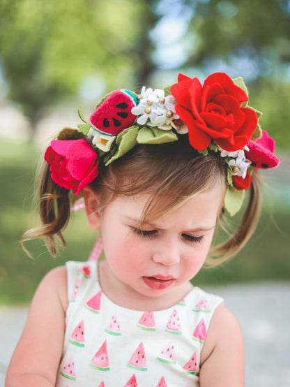 Watermelon Slice Floral Halo