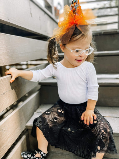 Bejewel Orange Witch Hat