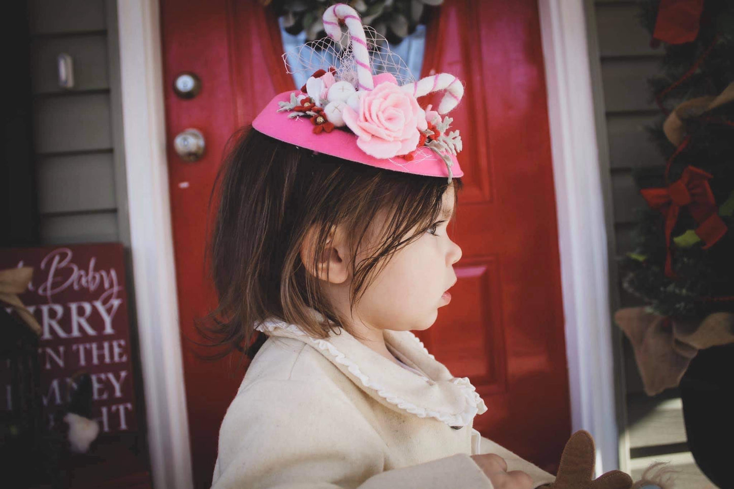 Candy Cane Pillbox Hat