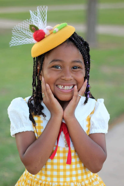 Back to School Mustard Side Hat  Topper