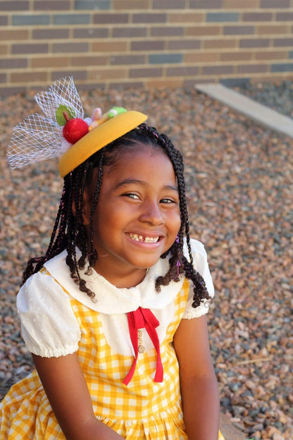 Back to School Mustard Side Hat  Topper