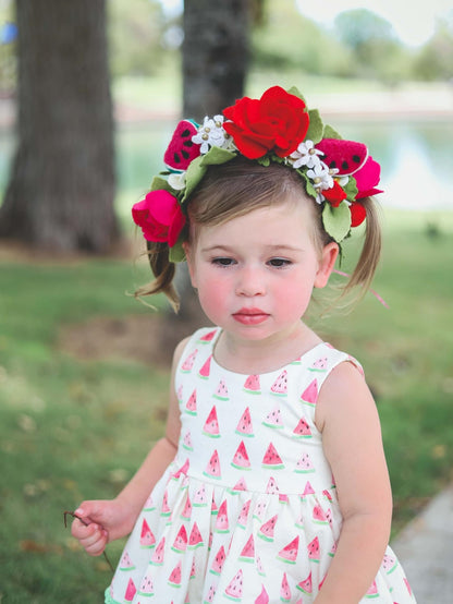 Watermelon Slice Floral Halo