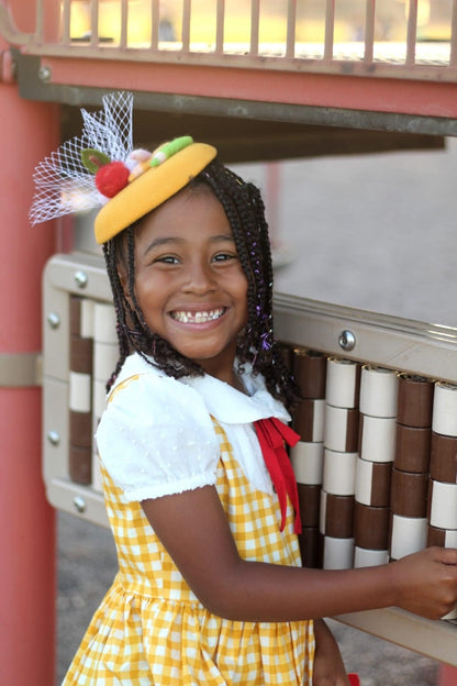 Back to School Mustard Side Hat  Topper