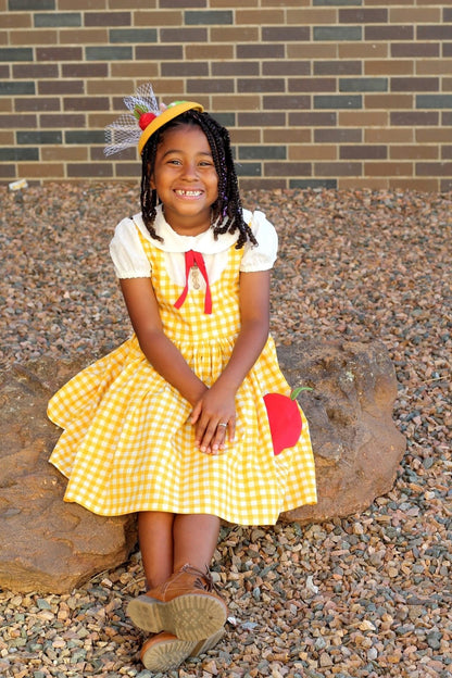 Back to School Mustard Side Hat  Topper