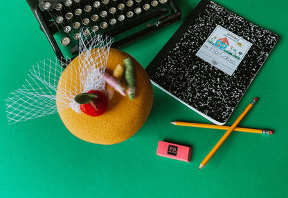 Back to School Mustard Side Hat  Topper