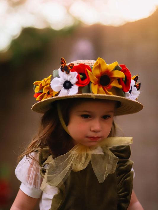 Chrisanna Sunflower & Butterflies  Boater Hat