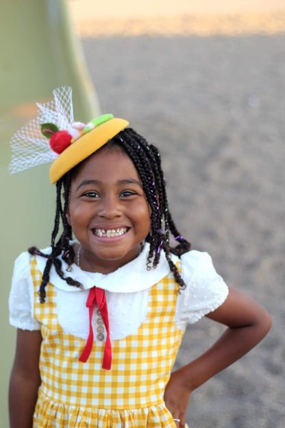 Back to School Mustard Side Hat  Topper