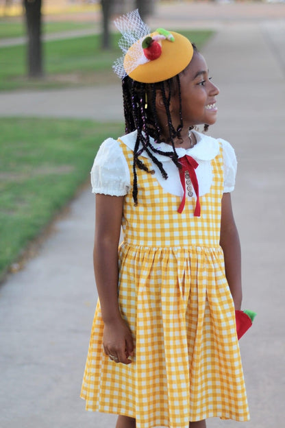 Back to School Mustard Side Hat  Topper